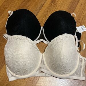 NWT Cato Plus 44 D Black/Creme Bra Lingerie Set